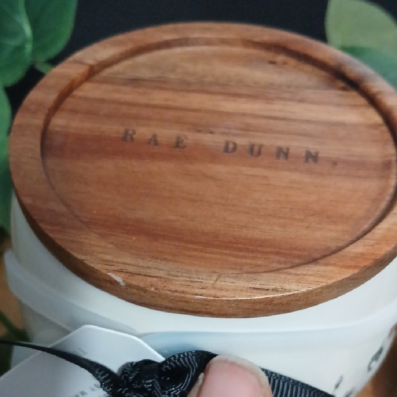 New!! Rae Dunn Floral Ceramic Sugar Jar with Wooden Lid NWT - Picture 8 of 13